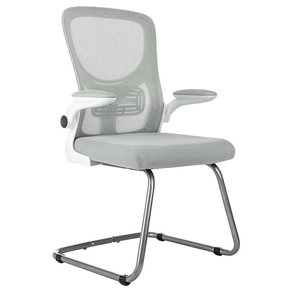 Кресло на полозьях Бюрократ "MC-W109", сетка, ткань, металл, светло-серый