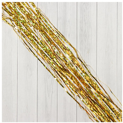 Гирлянда-дождик "Мерцание полос", 9х150 см, фольга, жёлтый - 8