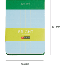Блокнот "Bright", А5, 135х191 мм, 80 листов, линейка, зеленый, голубой