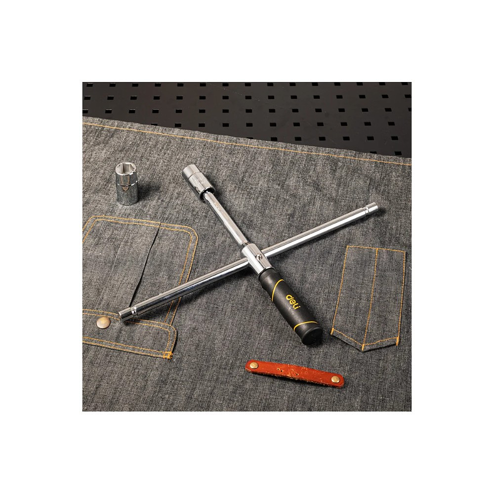 Ключ балонный крестообразный Deli YS EDL4416K, 17/19+21/23 мм, противоскользящая ручка - 3