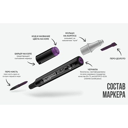 Маркер перманентный двусторонний "Sketchmarker Brush", Y13 сыр - 7