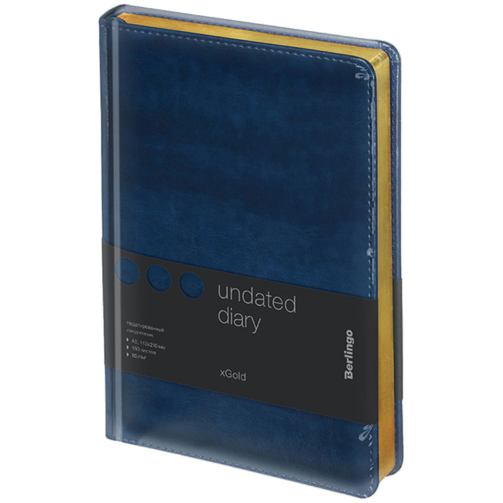 Ежедневник недатированный "xGold", А5, 320 страниц, синий - 9