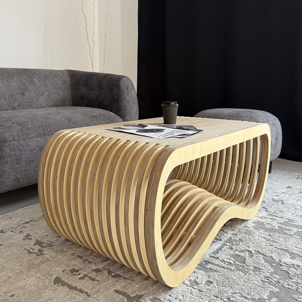 Журнальный столик Karlinwood EIGHT 1040x525x450 мм, фанера натуральная  - 3