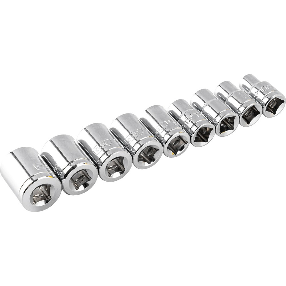 Набор головок торцевых Deli YS EDL2010T, 10-24 мм, 1/2", 10 шт., серебристый - 6