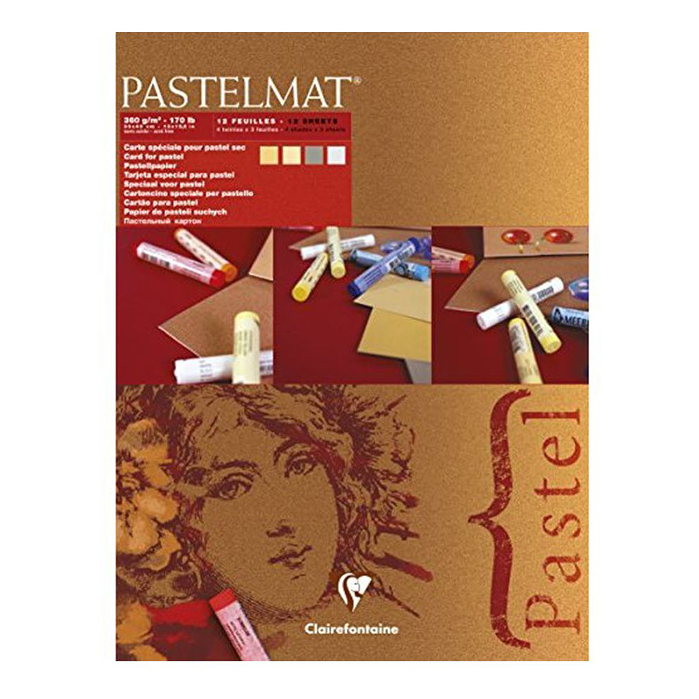 Блок бумаги "Pastelmat", 30x40 см, 360 г/м2, 12 листов, 4 цвета