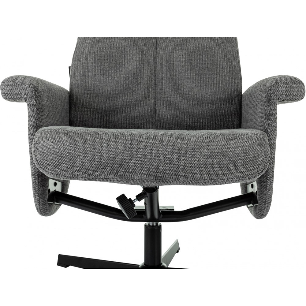 Кресло мягкое Бюрократ Baron, ткань, серый, металл, с пуфом - 16