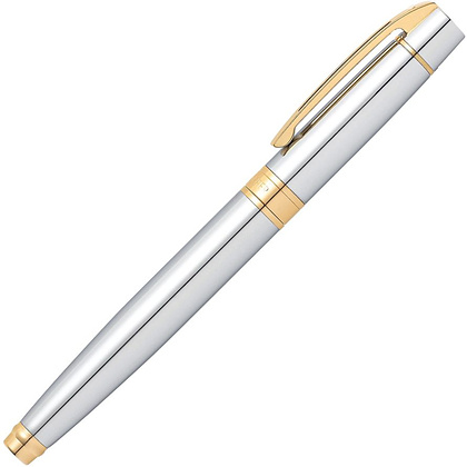 Ручка перьевая "Sheaffer 300 Chrome", M, серебристый, золотистый, патрон черный, синий - 4