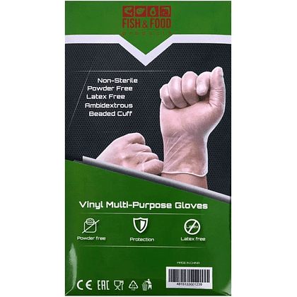 Перчатки виниловые одноразовые, р-р М, 100 шт/упак, прозрачный - 3