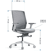 Кресло для руководителя Bestuhl "J1", сетка, ткань, пластик, серый  - 6