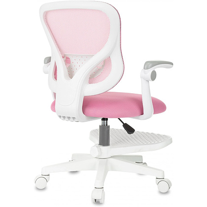 Кресло детское Бюрократ Burokids 3, сетка, ткань, пластик, корпус белый, подставка для ног, розовый - 4