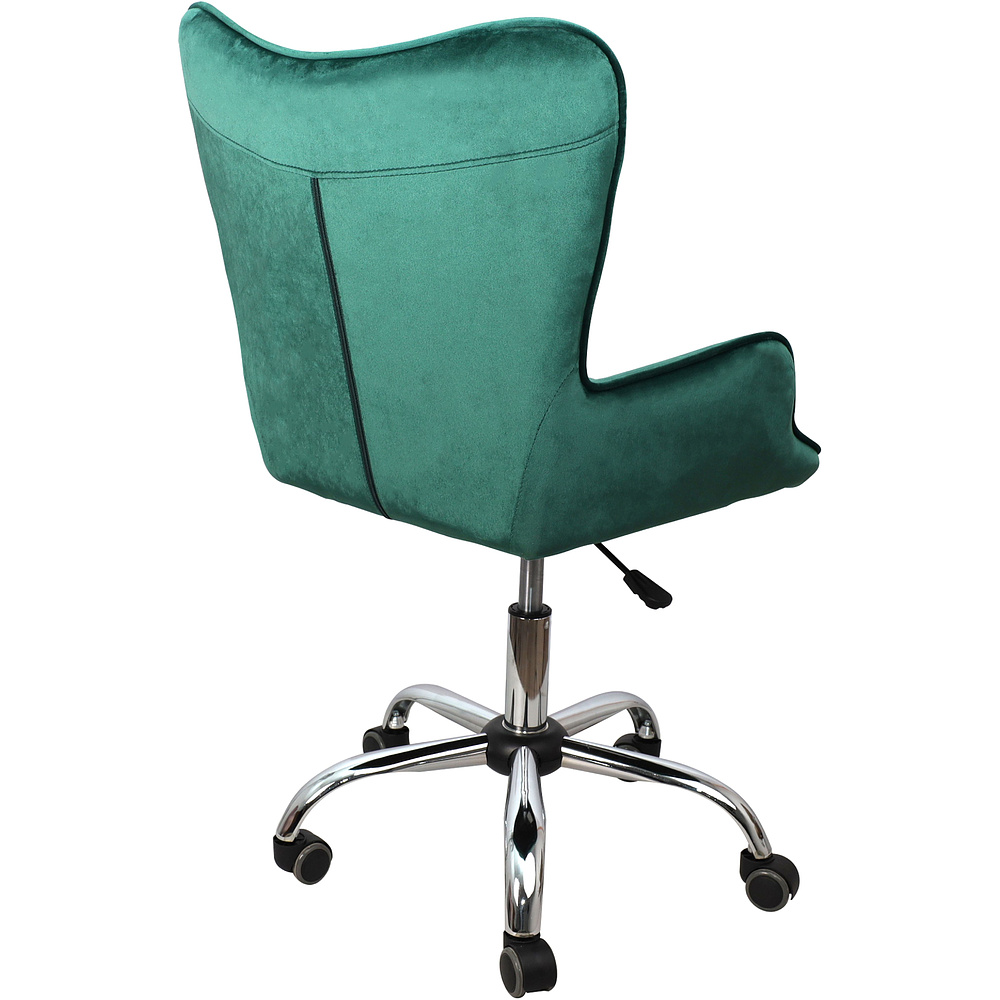 Кресло для персонала AksHome "Bella", велюр, металл, темно-зеленый - 3
