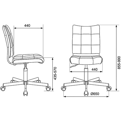 Кресло для персонала "Бюрократ СH-330M/LT", ткань, металл, темно-коричневый - 5