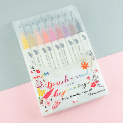Маркер-кисть "Brush Sign pen twin", 18 шт - 6