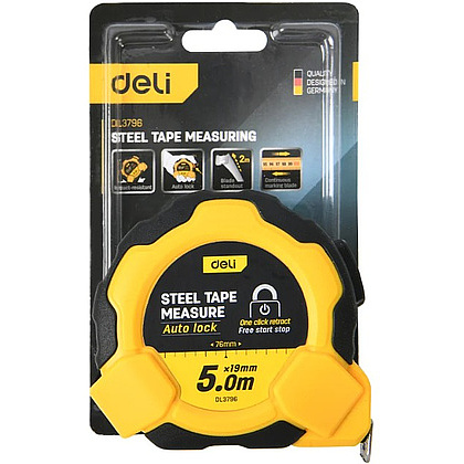 Рулетка Deli YS EDL3796, 5 м х 19 мм, желтый, черный - 10