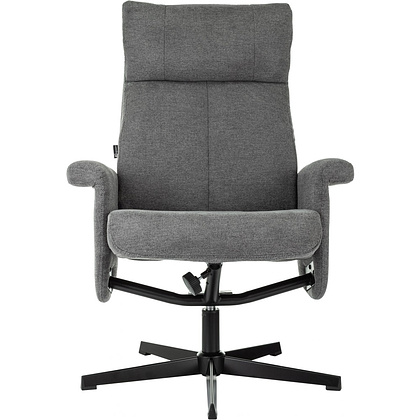 Кресло мягкое Бюрократ Baron, ткань, серый, металл, с пуфом - 3