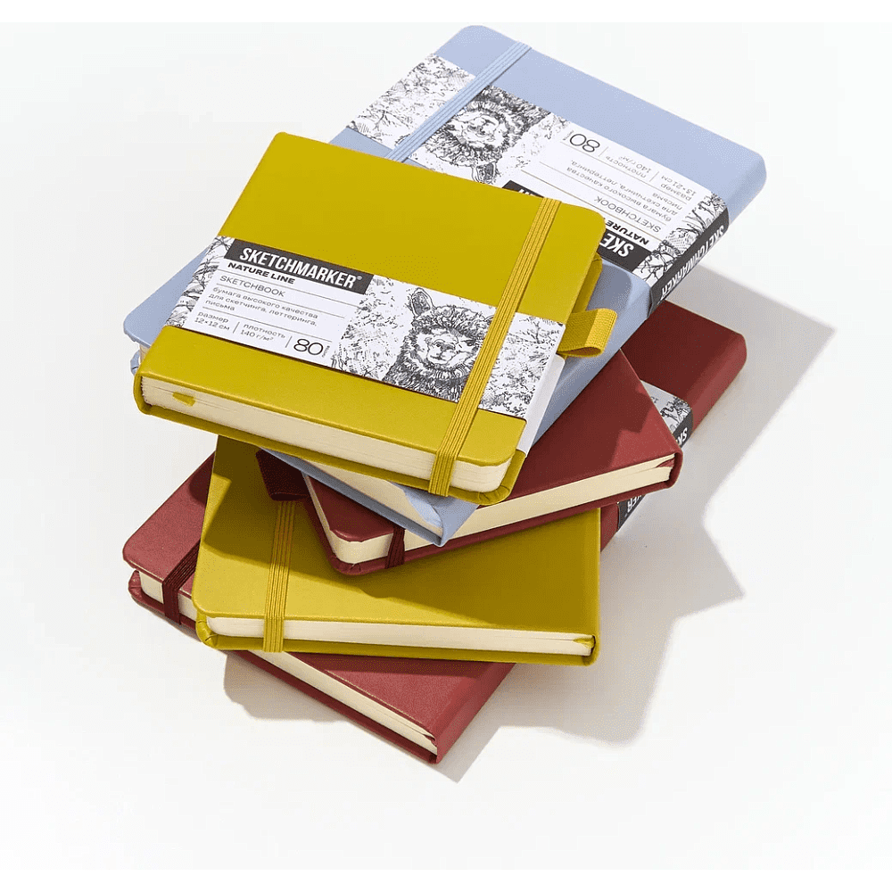 Скетчбук "Sketchmarker", 9х14 см, 140 г/м2, 80 листов, горчичный - 10
