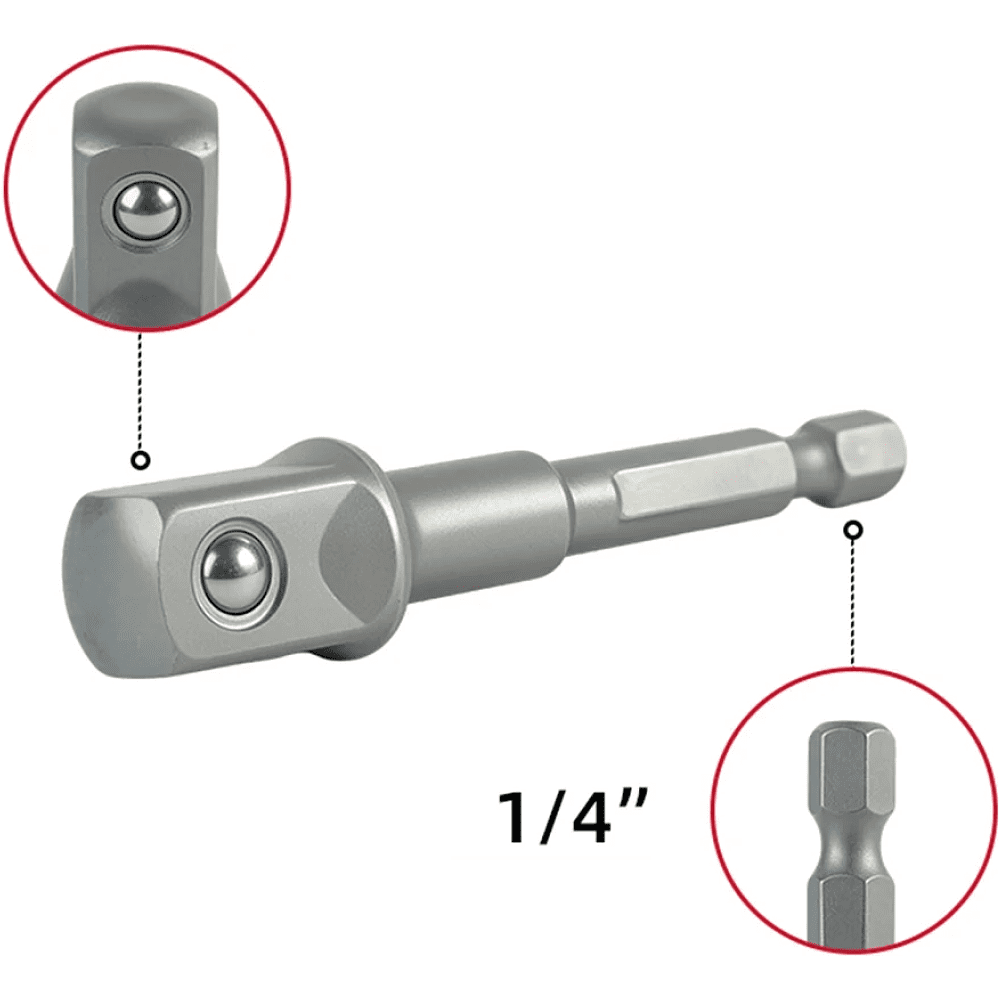 Набор адаптеров шестигранников Deli YS EDL110002, 1/4 на квадрат 1/4'', 3/8'', 1/2" - 7