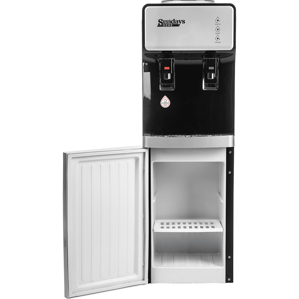 Кулер со шкафчиком Sundays "SL-805LB", серебристый, черный - 2