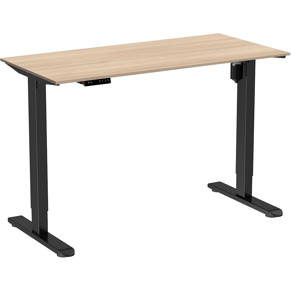 Стол с электроприводом WellDesk Light 1300x675х18 черный/акация лэйкленд (9116309+9072453)