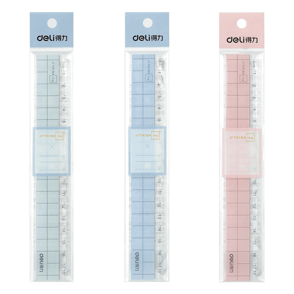 Линейка "Deli 6235", 18 см, прозрачный, ассорти - 2