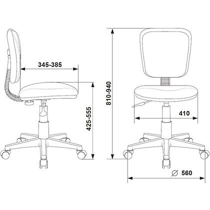 Кресло детское Бюрократ CH-W204NX, ткань, пластик, серый - 5