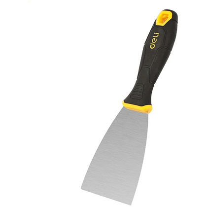 Шпатель нержавеющий Deli YS EDL-HD2-5, 63 мм, ручка 2K, черный, желтый