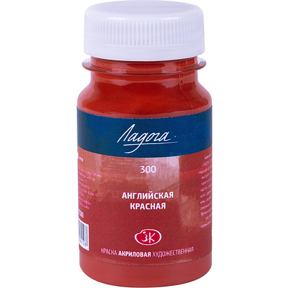 Краски акриловые Ладога, 300 английская красная, 100 мл., банка