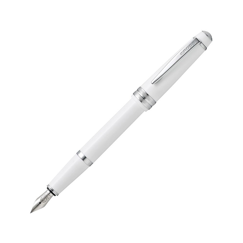 Ручка перьевая "Cross Bailey Light", M, белый, серебристый, патрон черный
