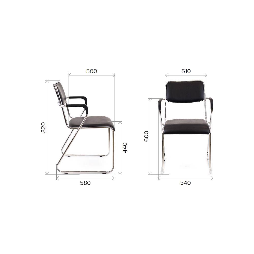 Стул для посетителей EVERPROF "Fix Plus", ткань, металл, серый - 3