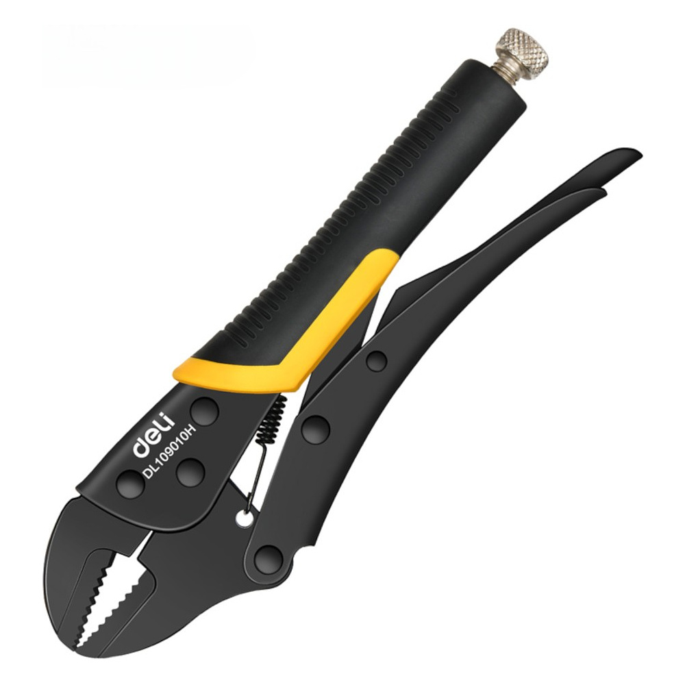 Клещи с фиксатором Deli YS DL109010H, 205 мм., желтый, черный