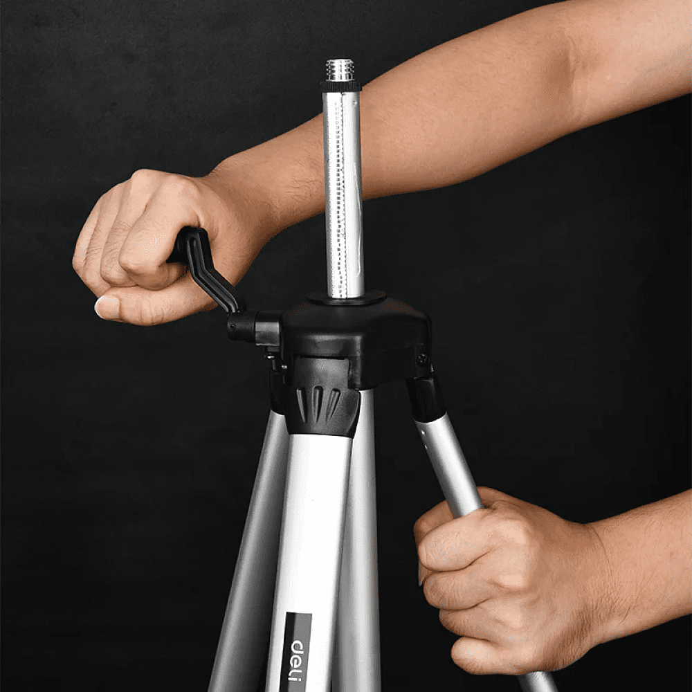 Штатив для лазерного уровня "Deli", 0,4-1,2 м., черный - 8