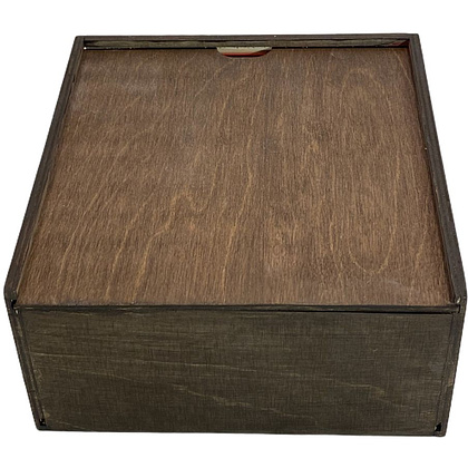 Коробка декоративная "МК", 200x200x100 мм, темно-коричневый - 3