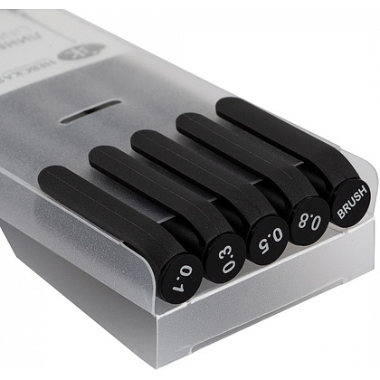 Ручка-лайнер "Сонет", 0,1-0,8 мм, набор 5 шт., черный - 4