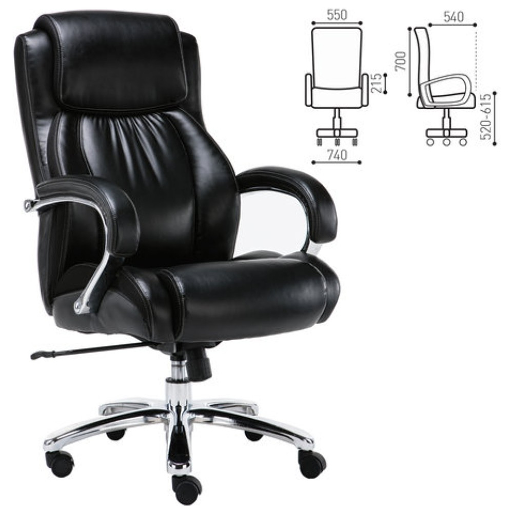 Кресло для руководителя BRABIX "Premium Status HD-003", экокожа, металл, черный - 2