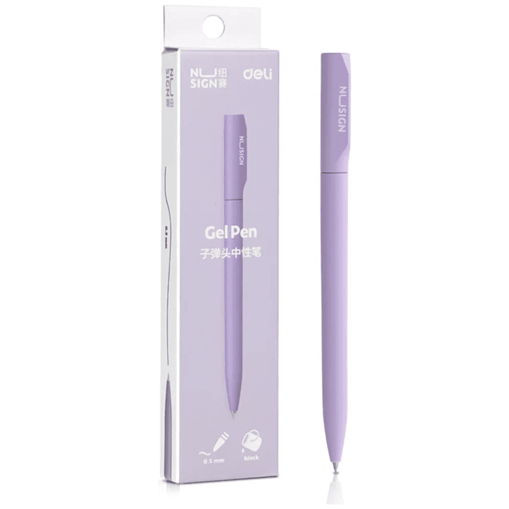 Ручка гелевая Deli "Nusign", 0,5 мм, стерж. фиолетовый