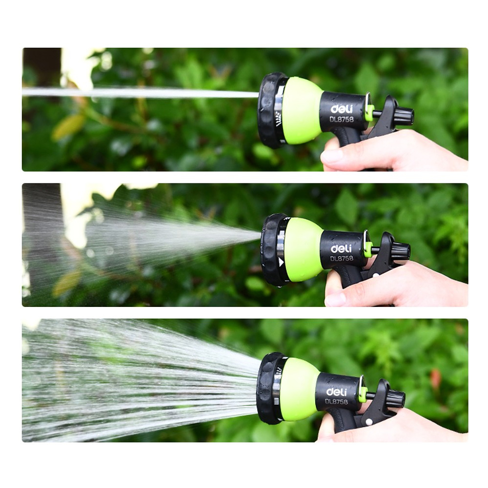 Пистолет-распылитель Deli GS EDL8758, 7 функций, быстросъем, фиксатор курка, черный, зеленый - 8