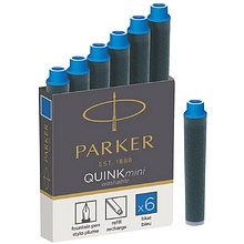 Мини-патрон чернильный "Parker Quink", 36 мм, синий