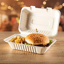 Ланч-бокс 230x158x79 мм, 1 секция, сахарный тростник, 100шт/упак