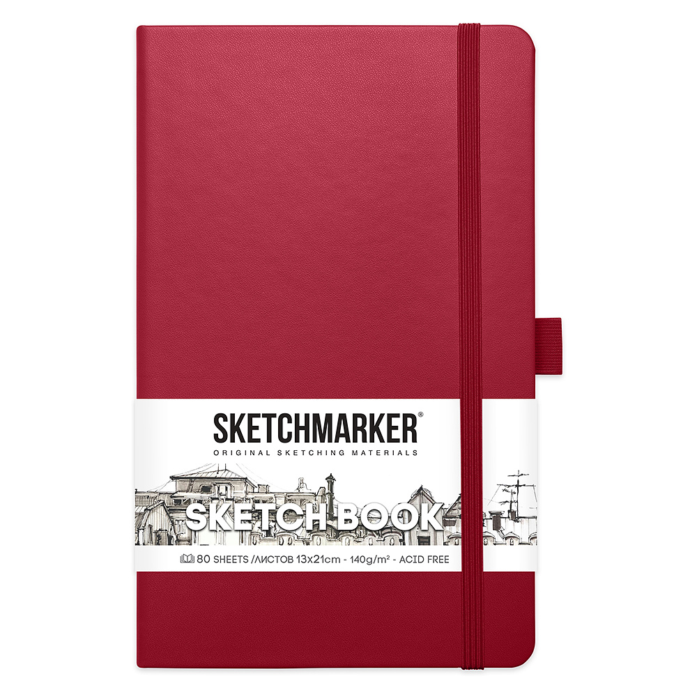 Скетчбук "Sketchmarker", 13x21 см, 140 г/м2, 80 листов, маджента
