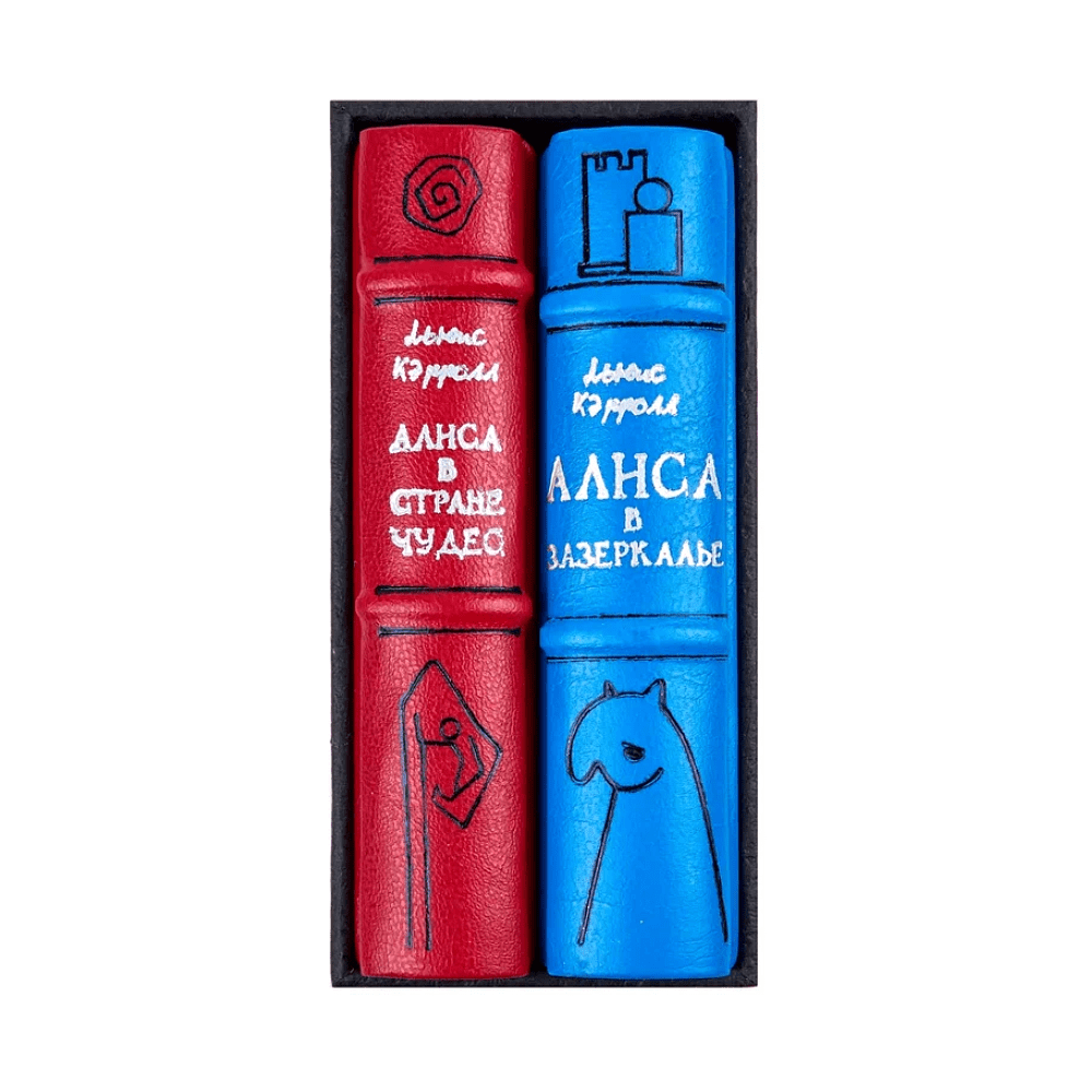 Комплект из 2-х книг-мини "Приключения Алисы", Льюис Кэрролл, в футляре, 65х95 мм, ассорти - 2