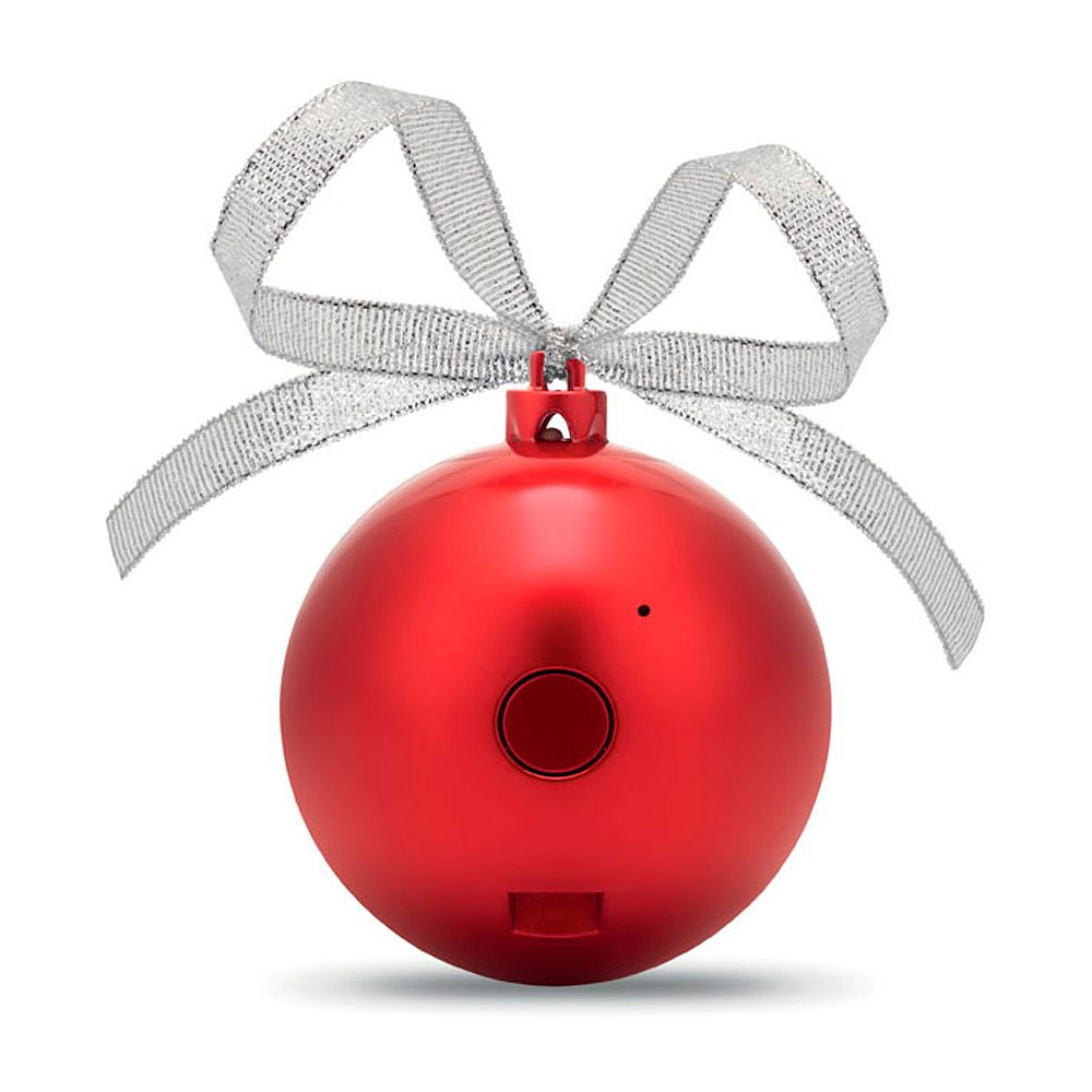 Шар елочный-колонка "Jingle Ball", Bluetooth-спикер 5.0, красный - 3