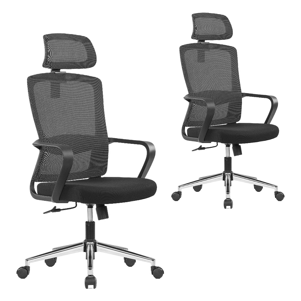 Кресло компьютерное SitZone U-060A, сетка, ткань, черный, 2 шт/упак