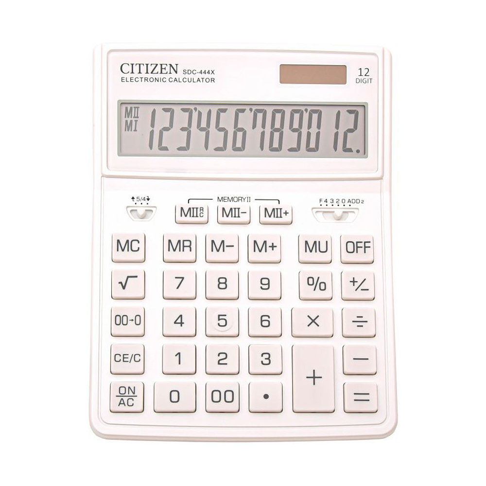 Калькулятор настольный CITIZEN "SDC-444X", 12-разрядный, белый - 4