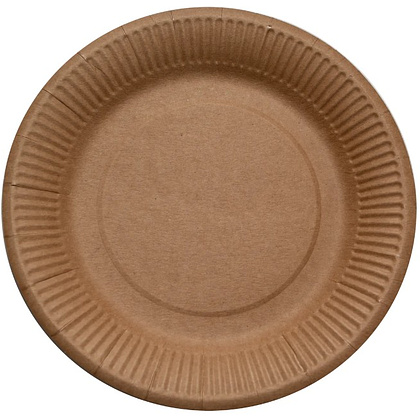 Тарелка бумажная одноразовая 230 мм, 100шт/упак, крафт