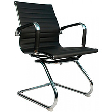 Кресло для посетителей EVERPROF "Leo CF", экокожа, металл, черный 