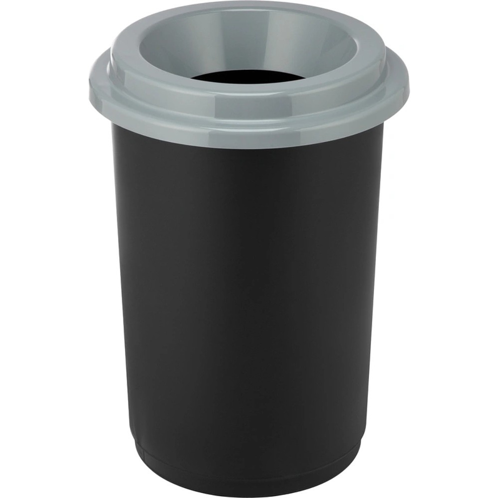 Урна для мусора "Idea Эко", 50 л, пластик, черный, серый