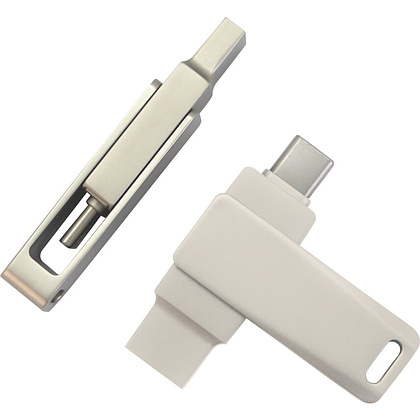 USB Flash накопитель 3.0 32 Gb СК-046, TypeC Dual, металл, серебристый  