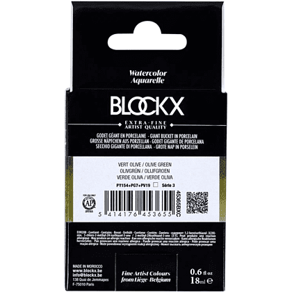 Краски акварельные "Blockx. Giant pan", 365 оливковый зеленый, 18 мл., кювета - 5