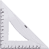 Набор чертежный "Deli EG00512": линейка 30 см, треугольник 45 и 60 гр, транспортир 180 гр, прозрачный - 3