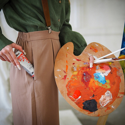 Краски акриловые "Сонет", 205 охра золотистая, 75 мл, туба - 4